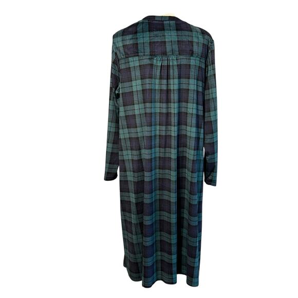 Aria Collection Plaid Women's SZ LG Knit Velour Long Sleeve Ballet Nightgown - Picture 5 of 7